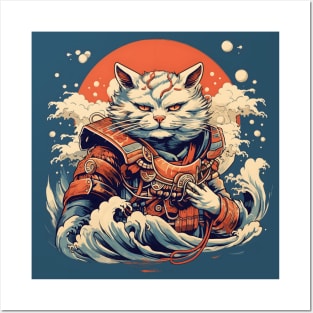 Samurai Kitty Cat Posters and Art